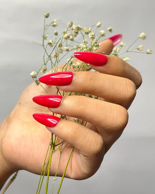 Glossy Red Artificial Nails| Press On Nails